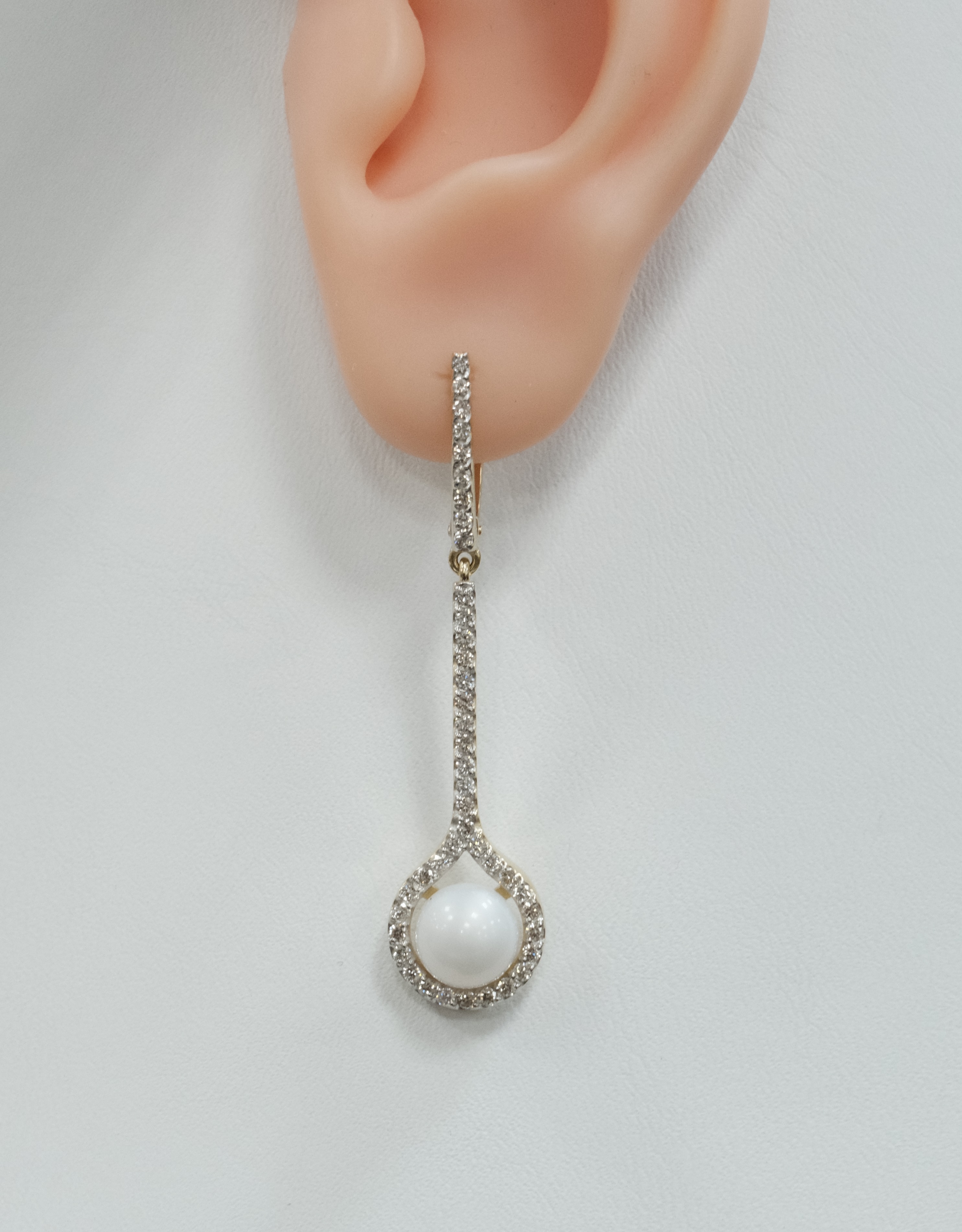Серьги из желтого золота с жемчугом